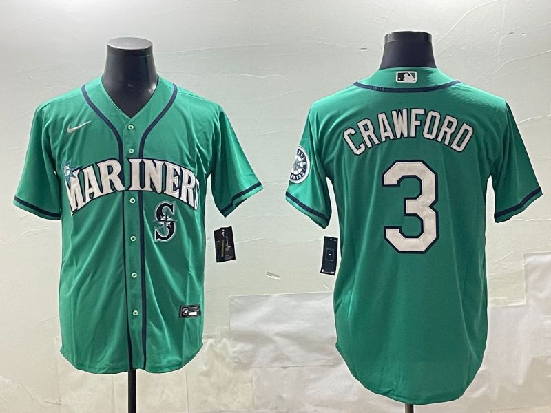 Men Seattle Mariners #3 Crawford Green Game 2025 Nike MLB Jersey style 5